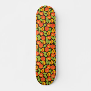 Sweet Summer Peach Mönster Mini Skateboard Bräda 18,5 Cm