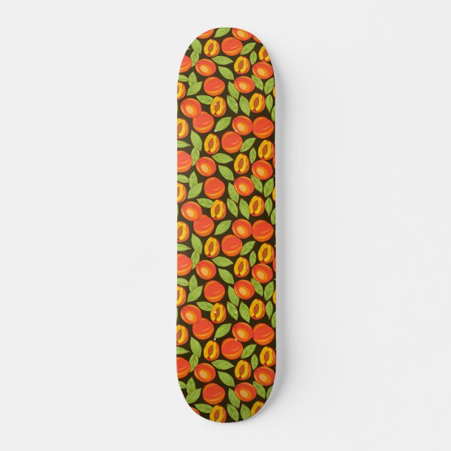 Sweet Summer Peach Mönster Mini Skateboard Bräda 18,5 Cm (Framsida)