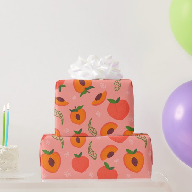 Sweet Summer Peach Mönster Presentpapper (Festgåvor)