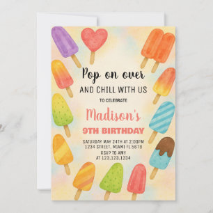 Sweet Summer Popsicle Birthday Inbjudan