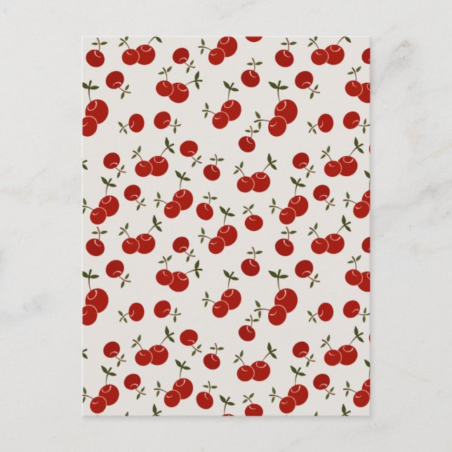 Sweet Summer Red Cherries Garden Helg Vykort (Framsida)