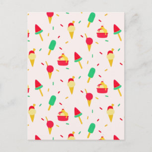 Sweet Summer Roligt Rainbow Ice Cream Sprinkles Helg Vykort