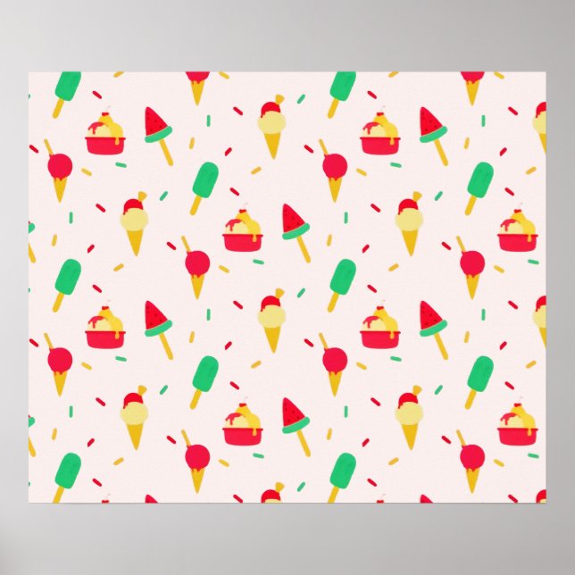 Sweet Summer Roligt Rainbow Ice Cream Sprinkles Poster (Framsidan)