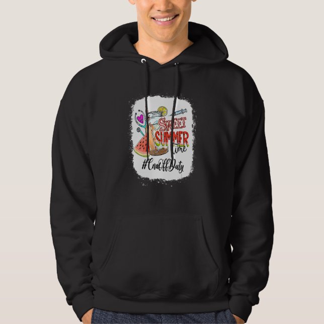 Sweet Summer Summertime Watermelon Cna off Duty Hoodie (Framsida)