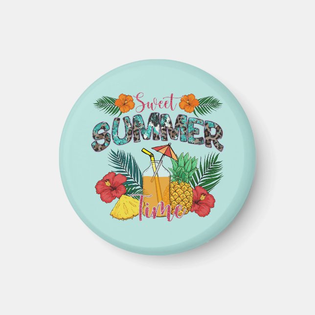 Sweet Summer Time Beach | Tropiska ön Magnet (Framsidan)
