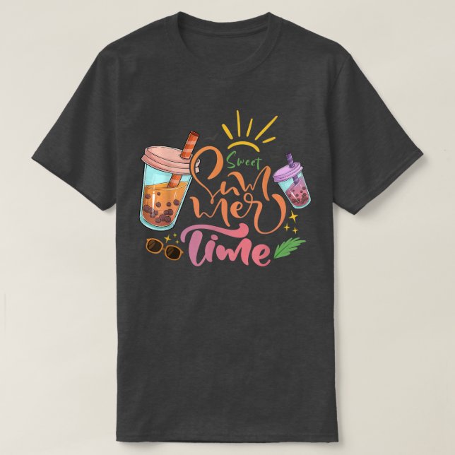 Sweet Summer Time Bubble Tea Lovers Summer Vacatio T Shirt (Design framsida)