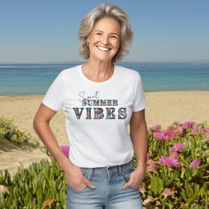 Sweet Summer Vibes - Blommigt Typography T Shirt