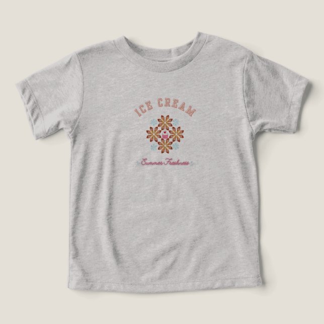 Sweet Summer Vibes – Cute Ice Cream Logo T-Shirt  (Design Framsida)