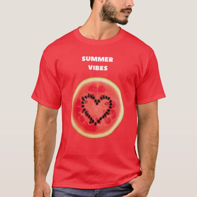 Sweet Summer Vibes - Watermelon Heart T Shirt (Framsida)