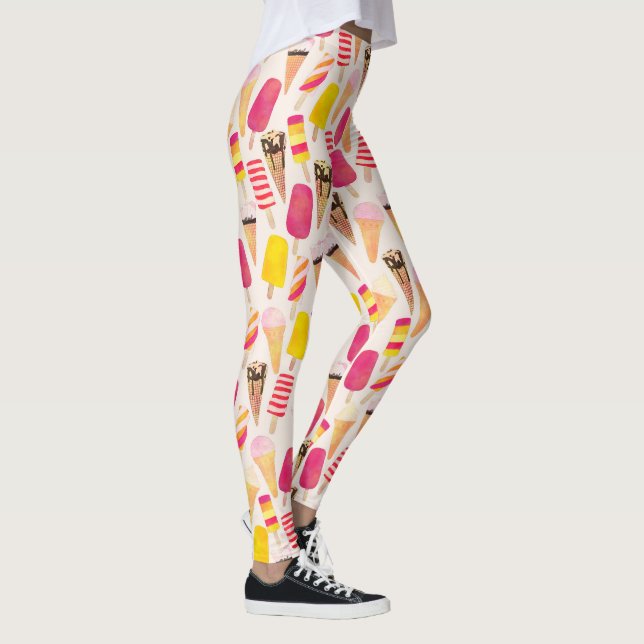 Sweet Summer Watercolor Ice Cream Leggings (Höger)