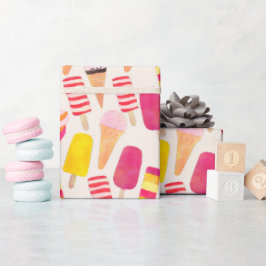 Sweet Summer Watercolor Ice Cream Presentpapper