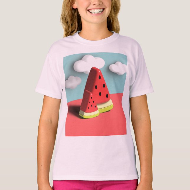 Sweet Summer Watermelon Girls' T-Shirt" T Shirt (Framsida)