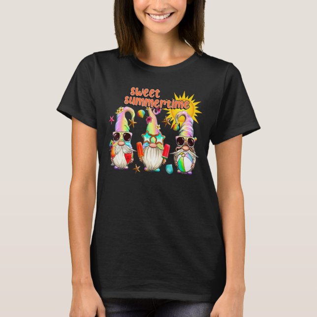 Sweet Summertime Beach Gomes Watermelon Manar Wome T Shirt (Framsida)