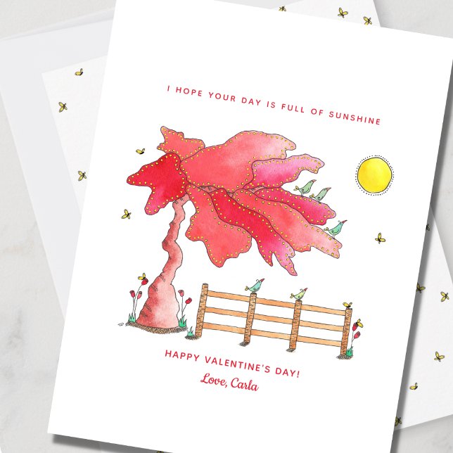Sweet Sunny Valentine Holiday Card Julkort (Skapare uppladdad)