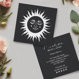 Sweet Sunshine Boho Line Art Grått Social Media Fyrkantigt Visitkort