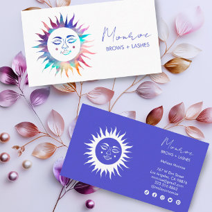 Sweet Sunshine Rainbow Boho Elegant Social Icons Visitkort