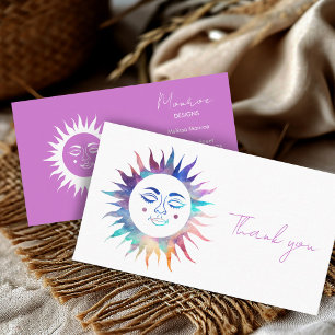 Sweet Sunshine Rainbow Boho Social Icons Tack Visitkort