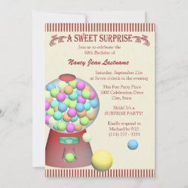 Sweet Surprise Gumball Maskin Birthday Inbjudningar