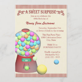 Sweet Surprise Gumball Maskin Birthday Inbjudningar