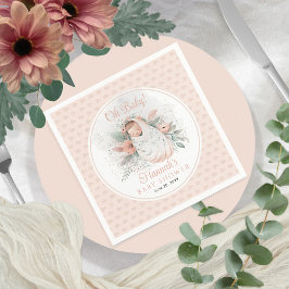 Sweet Swaddled Oh Baby Blommigt Girl Baby Shower Pappersservett