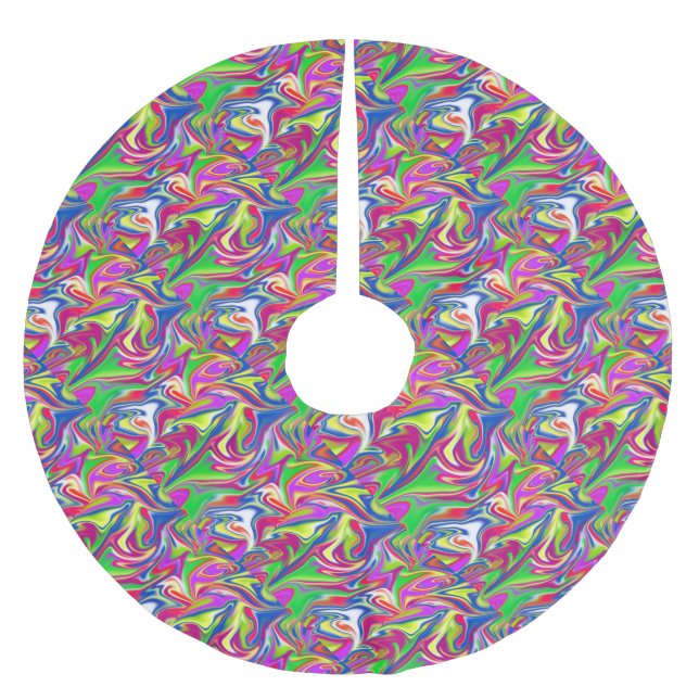 "Sweet Swirls: Bubblegum Marble Delight" Julgransmatta Borstad Polyester (Framsidan)