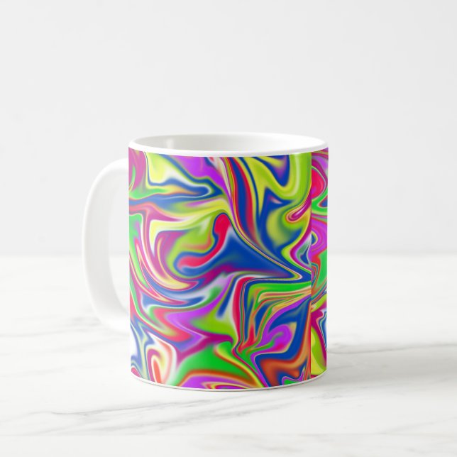 "Sweet Swirls: Bubblegum Marble Delight" Kaffemugg (Framsida vänster)