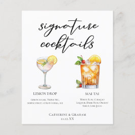 Sweet & Tart Namnteckning Cocktails Bröllop Menu