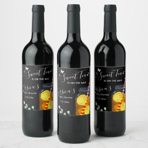 Sweet Tea Baby Shower Gift Vinflaska Etikett