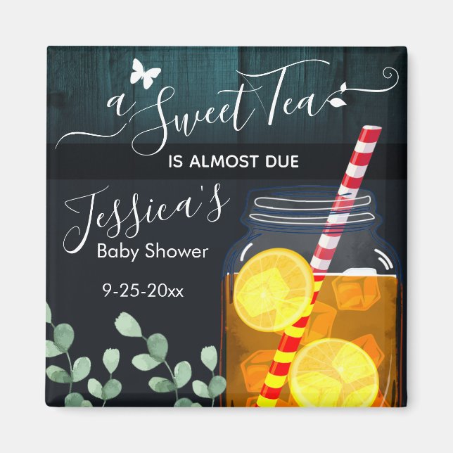 Sweet Tea Baby Shower Party Gift Favor Magnet (Framsidan)