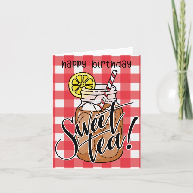 Sweet Tea Birthday Card Kort (Framsida)