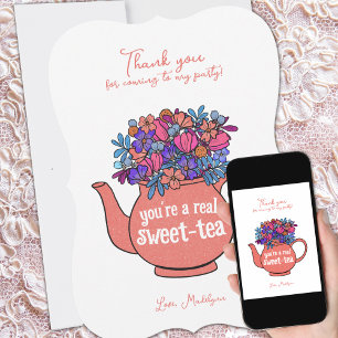 Sweet Tea Blommigt Tekanna - tackkort Kort