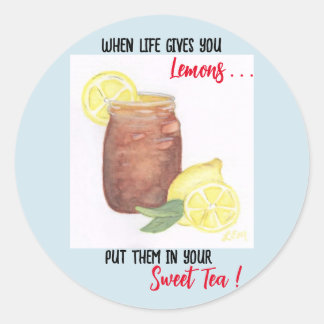 Sweet Tea Classic Round Sticker Runt Klistermärke