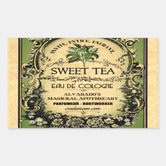 Sweet Tea Eau de Cologne Vintage Label Rektangulärt Klistermärke