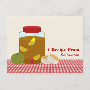 Sweet Tea, Grönt Tomato & Biscuits Recept Card Vykort