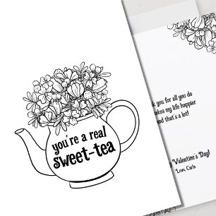 Sweet Tea Line Art Valentine Day Card Kort