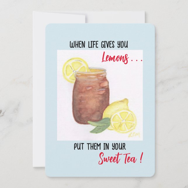 Sweet Tea Note Card Tack Kort (Framsida)