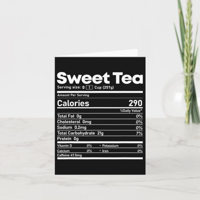 Sweet Tea Nutrition Facts Roligt Thanksgiving Chri Kort (Framsida)