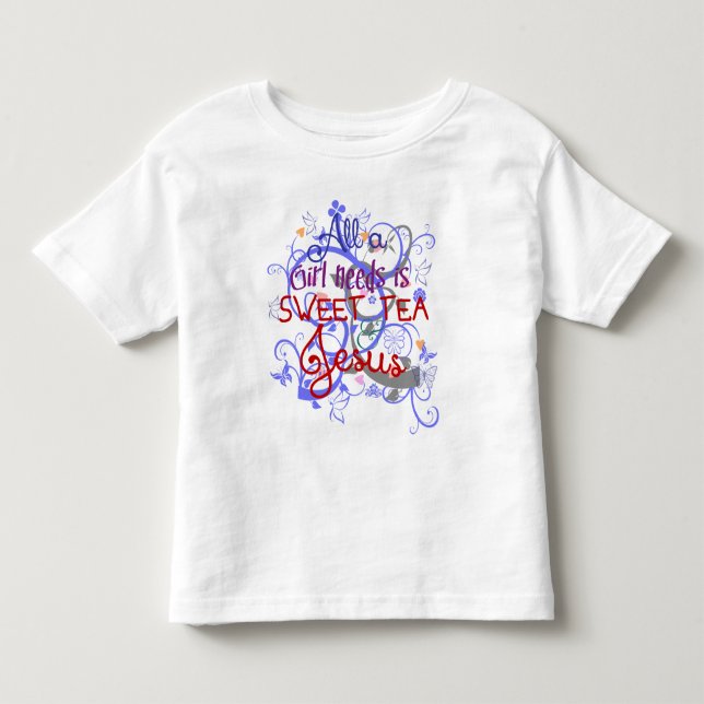 Sweet Tea och Jesus T-shirt (Framsida)