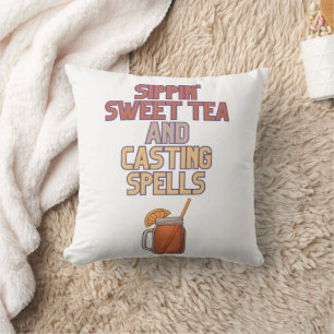 Sweet Tea och Spådomar Witchy Humor Kudde