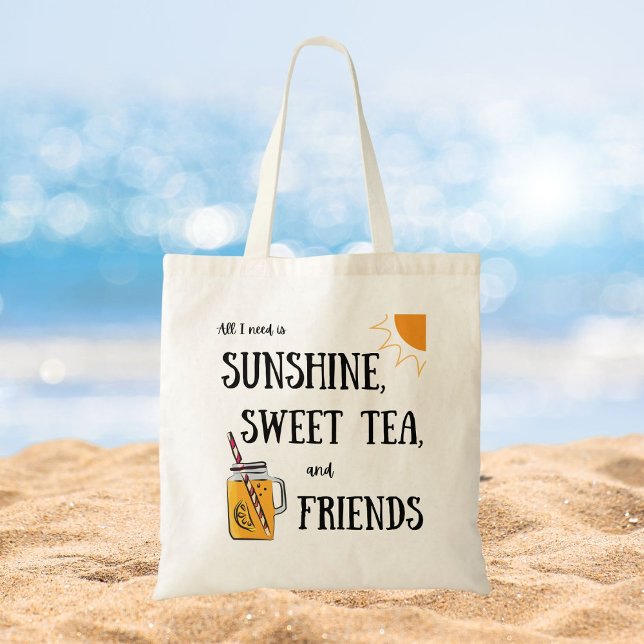 Sweet Tea och Sunshine och Friends Tote Tygkasse (Skapare uppladdad)