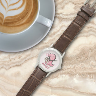 Sweet Tea-Rex anpassade Animal Pun Armbandsur