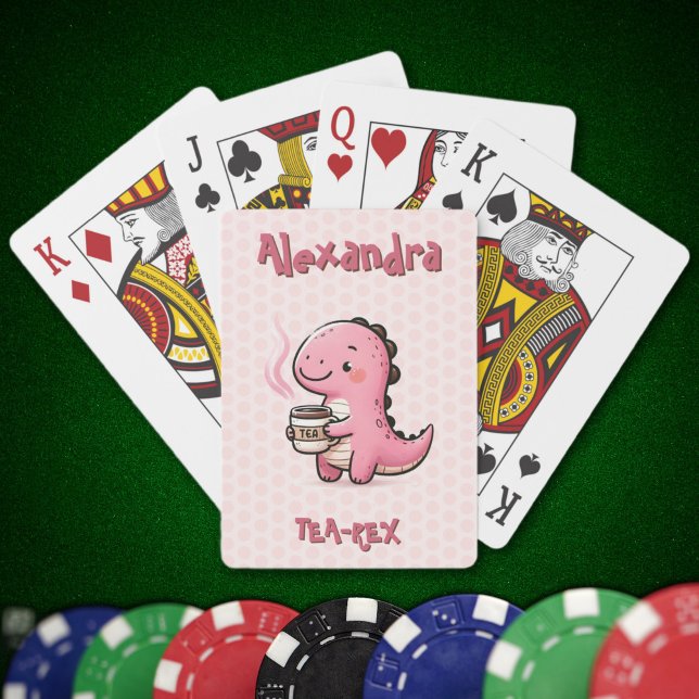 Sweet Tea-Rex Personlig Dinosaur Animal Pun Casinokort (Sweet Tea-Rex Personalized Dinosaur Animal Pun Playing Cards)