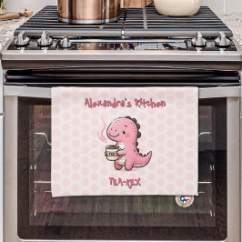 Sweet Tea-Rex Personlig Dinosaur Animal Pun Kökshandduk