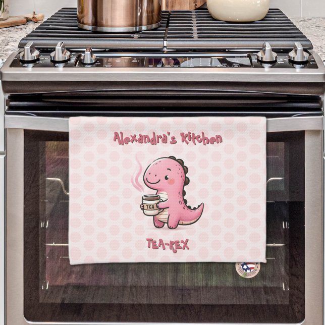 Sweet Tea-Rex Personlig Dinosaur Animal Pun Kökshandduk (Sweet Tea-Rex Personalized Dinosaur Animal Pun Kitchen Towel)