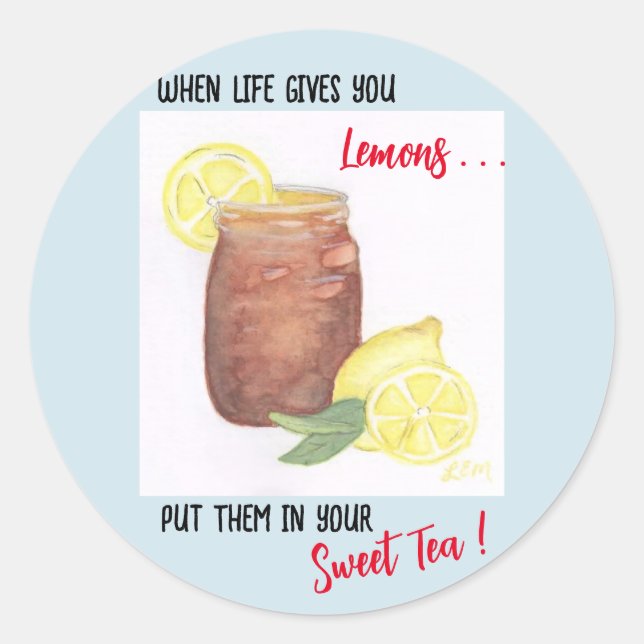Sweet Tea Runt Klistermärke (Framsida)