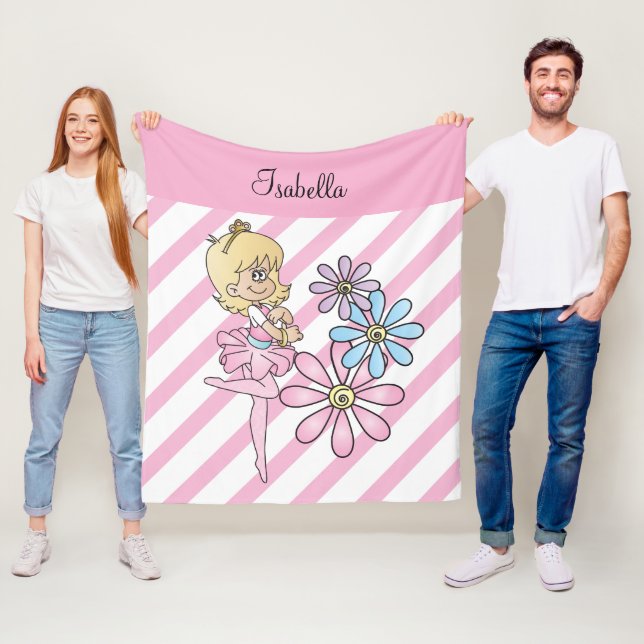 Sweet Tecknad Ballerina Girl Fleecefilt (På plats)