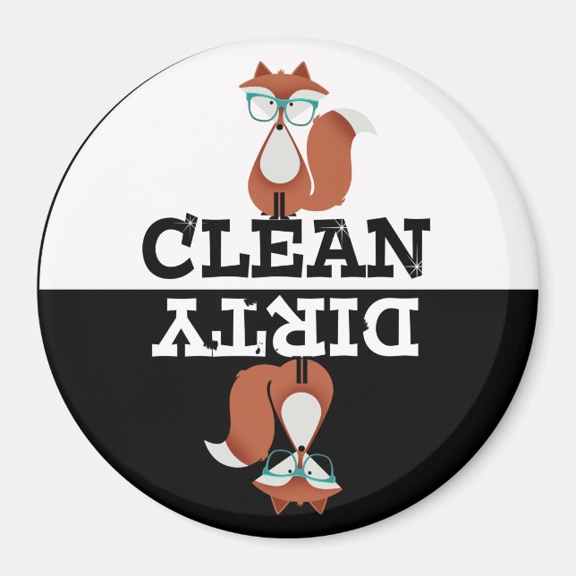 Sweet Tecknad Red Fox Dishwasher Magnet (Framsidan)