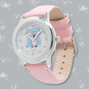 Sweet Tecknad Rosa Koala Kid Watch Armbandsur