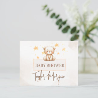 Sweet Teddy Bear Baby Shower Vykort