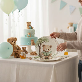 Sweet Teddy Bear Book Lover Baby Shower Party 